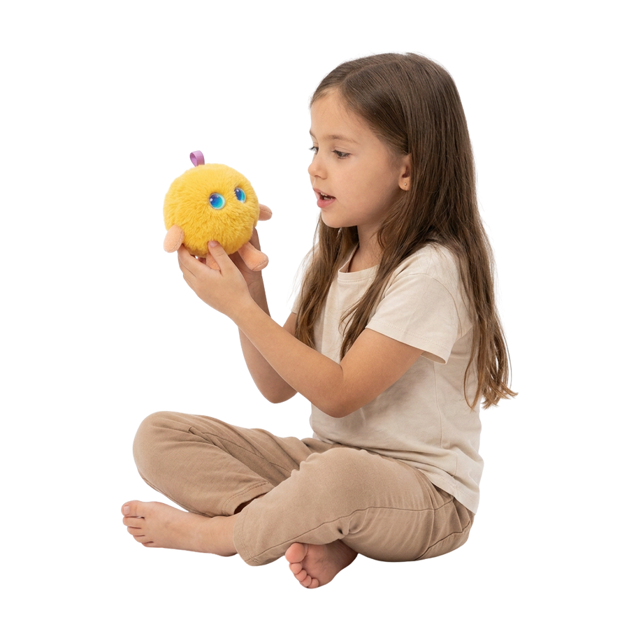 Tovuli interactive AI plush companion with softly glowing eyes